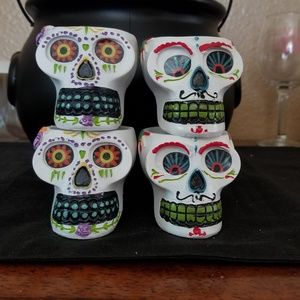 Sugar skull votive holders